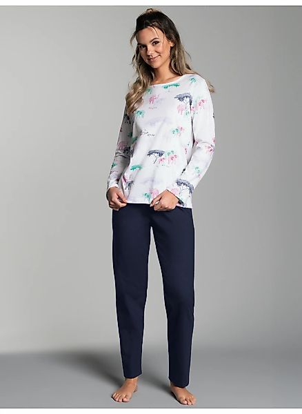 Trigema Schlafanzug "TRIGEMA Pyjama mit Safari-Print" 1 Stk. tlg. günstig online kaufen