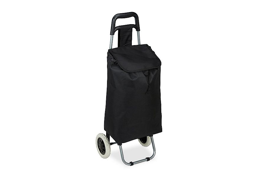 relaxdays Einkaufstrolley klappbar, schwarz günstig online kaufen
