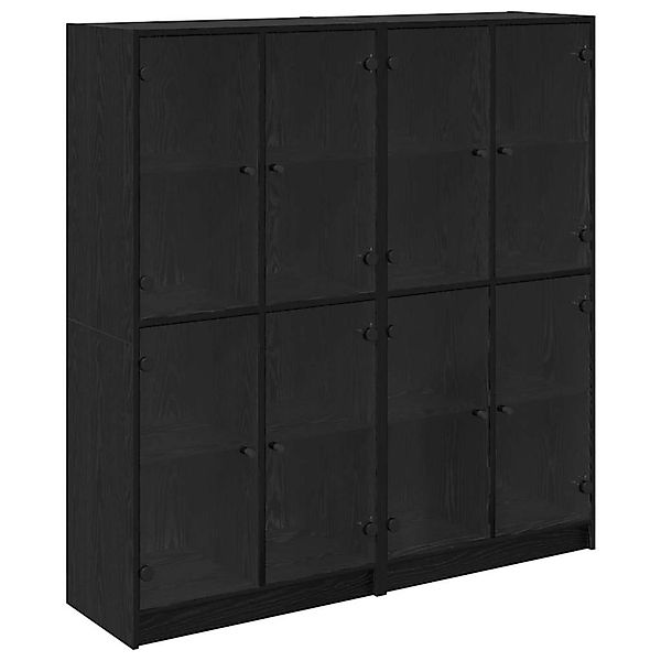 vidaXL Highboard 2 Stk Schwarz Eichen-Optik 136 x 37 x 142 cm 3402646 günstig online kaufen