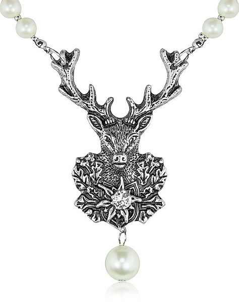 LUISIA® Perlenkette mit Hirsch Anhänger und Swarovski® Kristall - Dirndl (1 günstig online kaufen