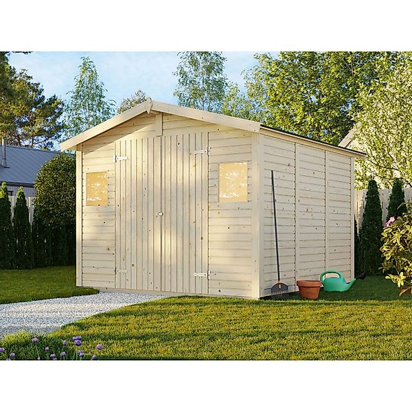 Palmako Gerätehaus Dan 273 x 280 cm Lackiert Dunkelgrau FSC® günstig online kaufen