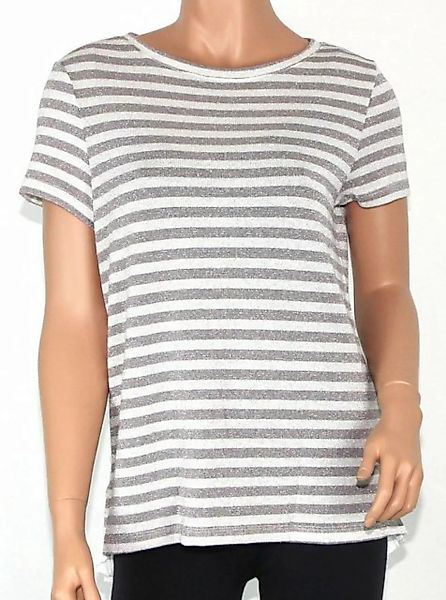 Iwie T-Shirt gestreift creme Glänzend, hinten Plissee Absatz in weiß günstig online kaufen