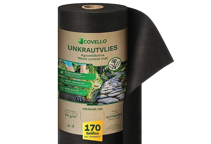 Covello Unkrautvlies Gartenvlies 50g/m² reißfestes Bodengewebe mit UV-Schut günstig online kaufen