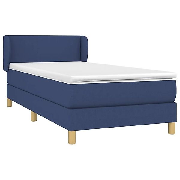 vidaXL Boxspringbett mit Matratze Blau 90x190 cm Stoff 3126611 günstig online kaufen