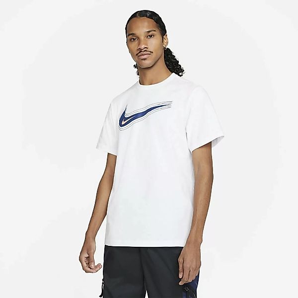 Nike Sportswear Swoosh 12 Month Kurzarm T-shirt L White / Blue Void günstig online kaufen