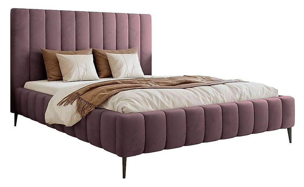NADUVI Collection | Bettgestell Flores Samt 140x200 mit Staufach günstig online kaufen