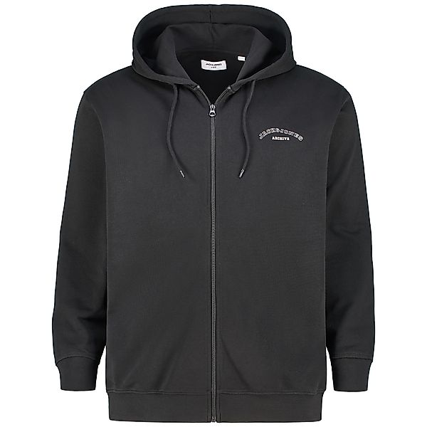 Jack&Jones Sweatjacke mit Label-Print Farbe schwarz Größe: 4XL günstig online kaufen