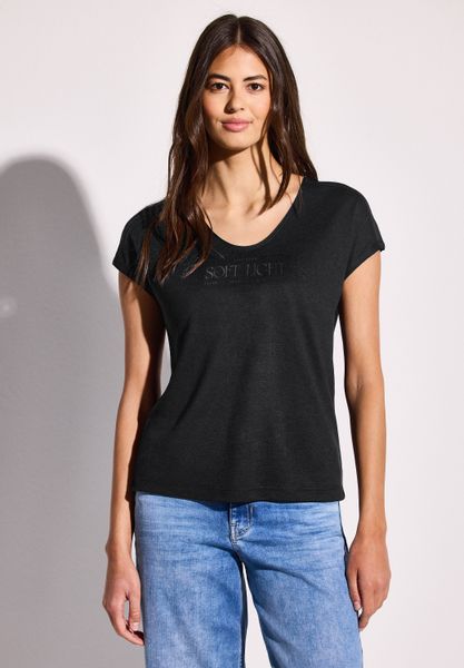 STREET ONE T-Shirt mit abgerundetem V-Ausschnitt günstig online kaufen