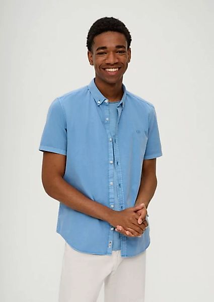 QS Kurzarmhemd Kurzarmhemd aus Baumwolle Logo günstig online kaufen