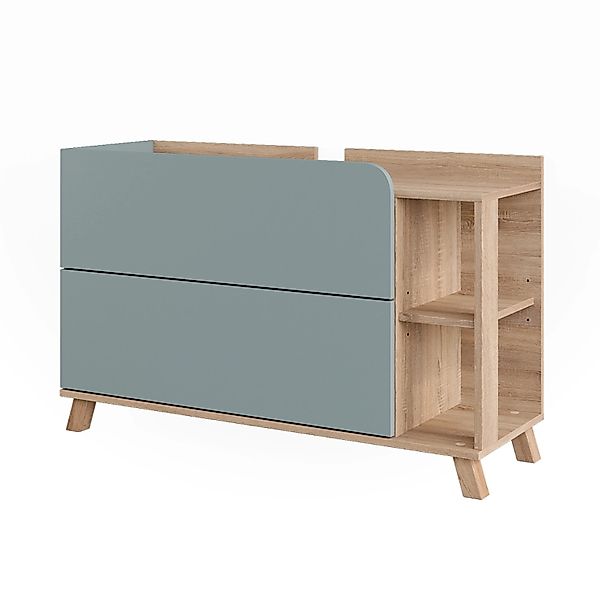 Vicco Waschbeckenunterschrank Karen, Sonoma/Blau, 100 x 65 cm mit 2 Schubla günstig online kaufen