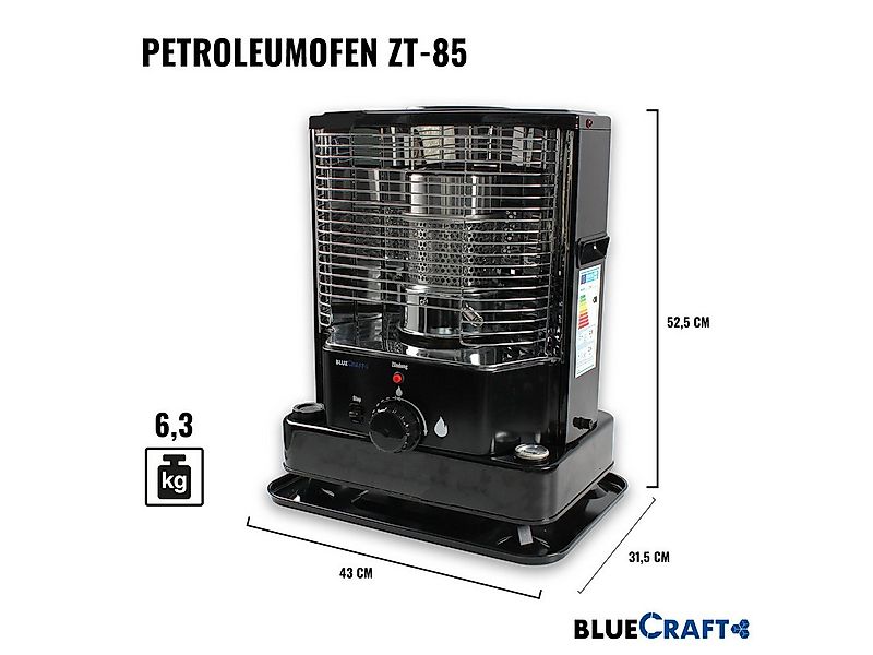 BlueCraft Petroleumheizung Petroleumofen Dochtofen + Petroleum 20 Liter mob günstig online kaufen
