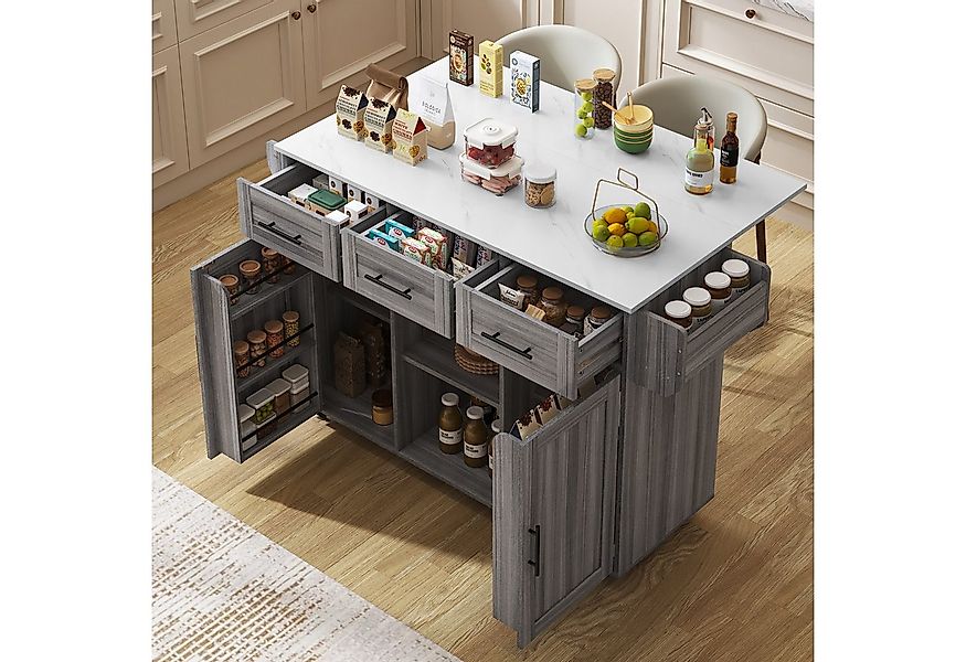 Flieks Küchenwagen mit erweiterbarer Arbeitsplatte, Rollen & Massivholzbein günstig online kaufen