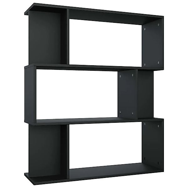 vidaXL Bücherregal/Raumteiler Schwarz 80x24x96 cm Holzwerkstoff 800082 günstig online kaufen