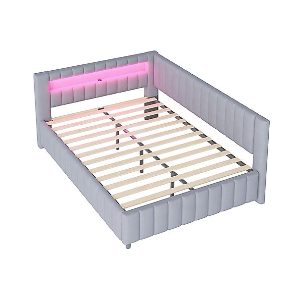 REDOM Schlafsofa Polsterbett,Funktionsbett,Jugendbett, 140x200 mit LED günstig online kaufen