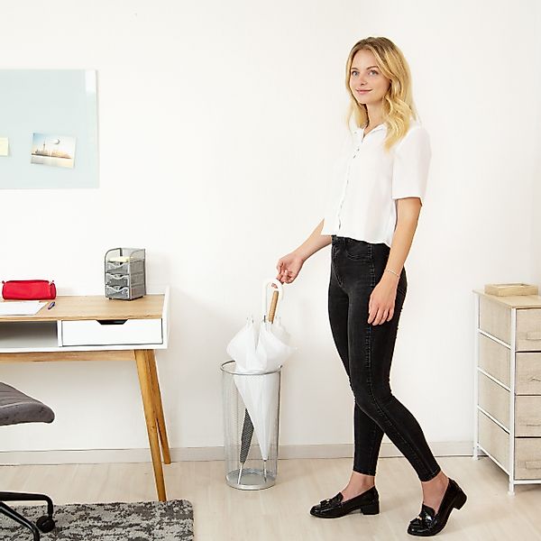 relaxdays Schirmständer Drahtgeflecht, Schwarz günstig online kaufen