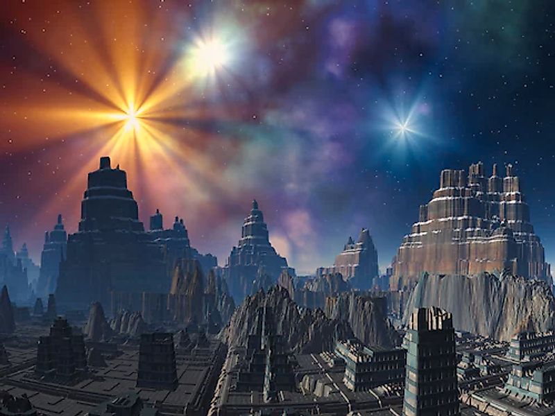 Papermoon Fototapete »PLANETEN-FUTURISTISCH WELTRAUM MOON GALAXIE UNIVERSUM günstig online kaufen