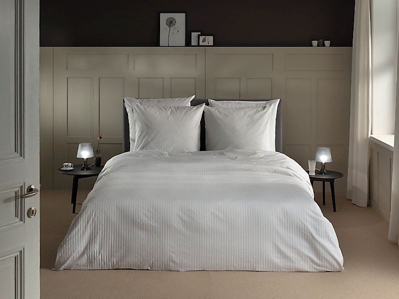 Heckett & Lane Bettwäsche "Banda" 2 tlg. hochwertiges Mako-Satin, Streifen günstig online kaufen