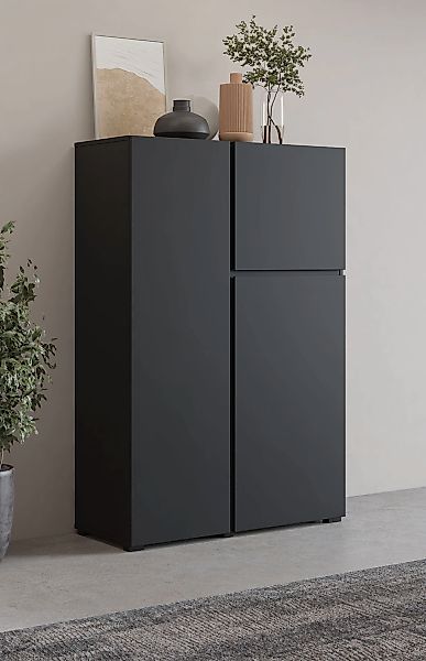 OTTO home Highboard "Metric, Breite 92cm, moderne grifflose Hochkommode 3 T günstig online kaufen