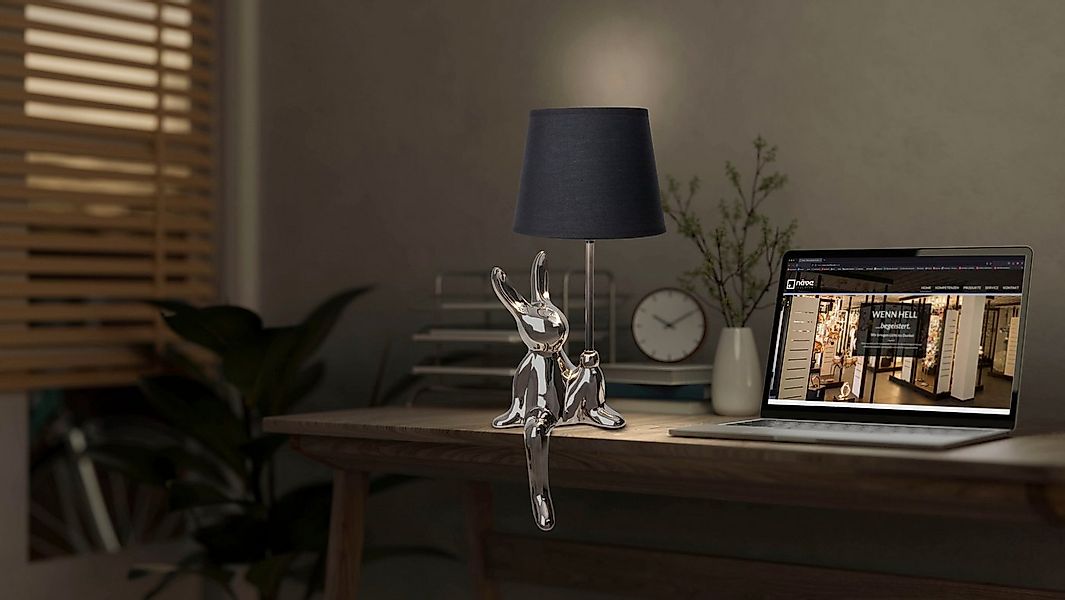 näve Tischleuchte Helge Hase, ohne Leuchtmittel, Osterhase, Keramikfuß, Tex günstig online kaufen