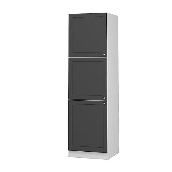 Vicco Herdumbauschrank Fame-Line Herdschrank Anthrazit-Gold/Weiß 60 cm günstig online kaufen