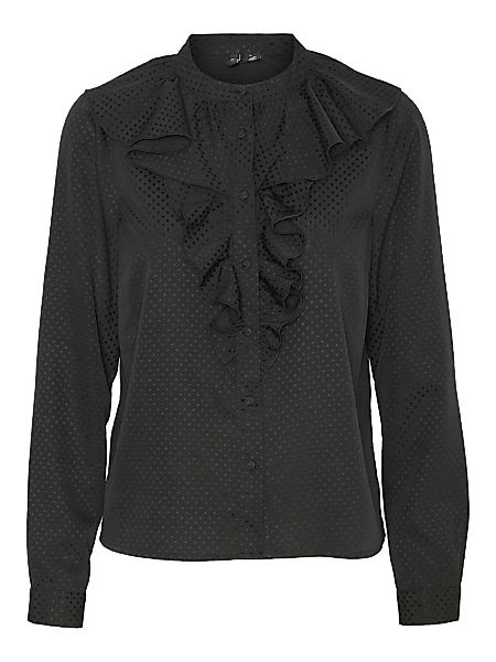 VERO MODA Long Sleeved Frill Shirt Damen Schwarz günstig online kaufen
