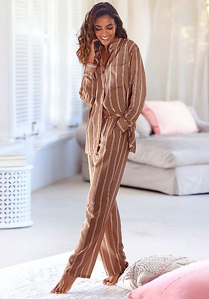 LASCANA Pyjama, (2 tlg.), im klassischen Stil günstig online kaufen