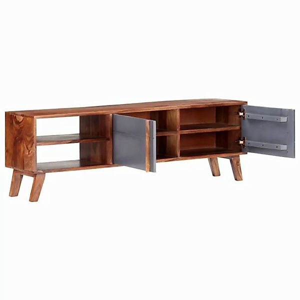 Tv-schrank Grau 140x30x45 Cm Massivholz günstig online kaufen