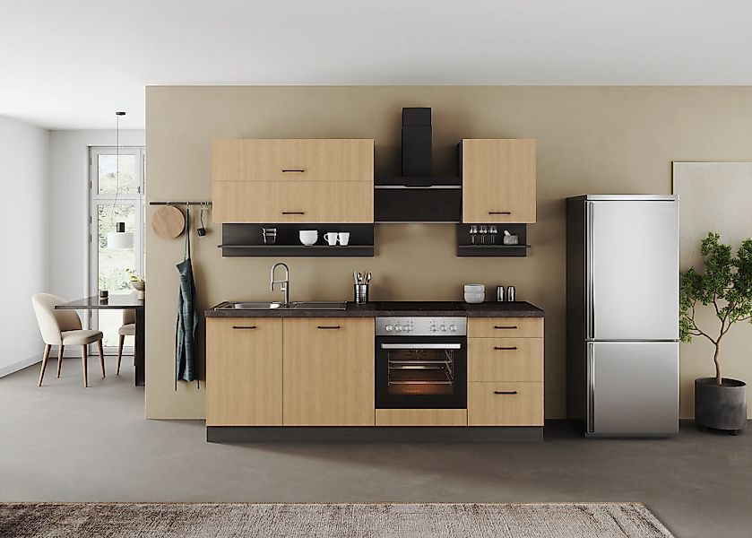 KOCHSTATION Küchenzeile »KS-Frieda Breite 220 cm« wahlweise mit E-Geräten, günstig online kaufen