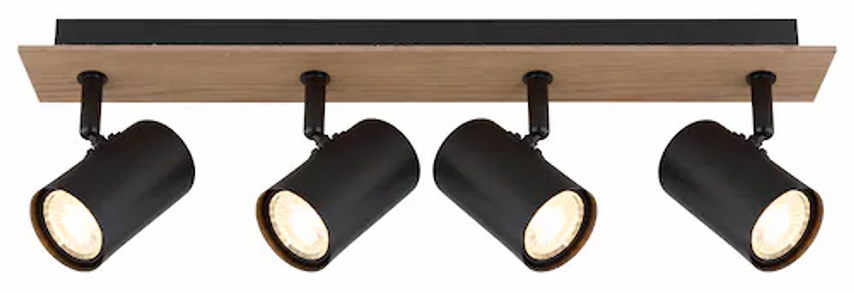 GLOBO LIGHTING Deckenstrahler »LINCA« GU10 1 Stk. Deckenspot/holzoptik/schw günstig online kaufen