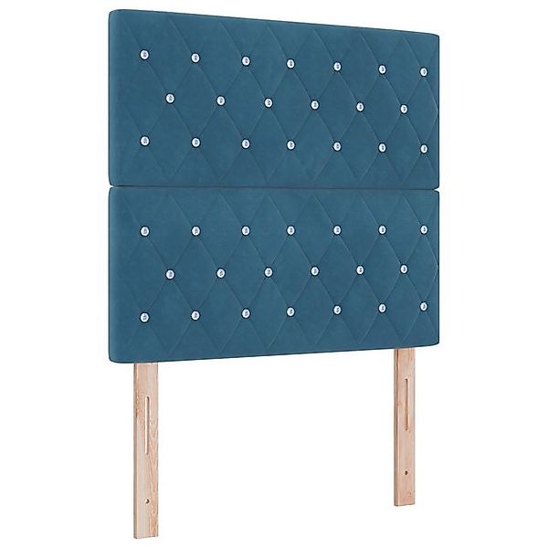 vidaXL Bett Boxspringbett mit Matratze Dunkelblau Samt (1-tlg) günstig online kaufen