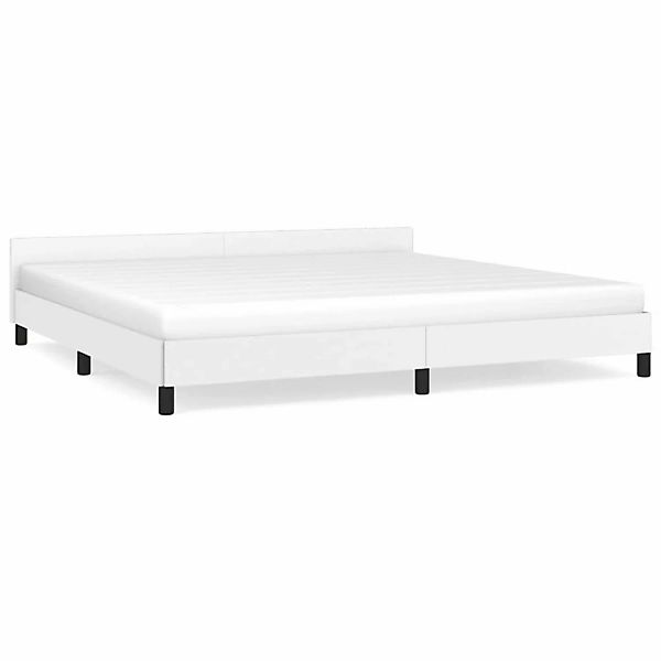 vidaXL Bettgestell mit Kopfteil Weiß 200x200 cm Kunstleder Modell 31399508 günstig online kaufen