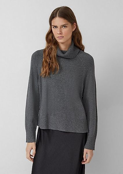 s.Oliver Longpullover Strickpullover Rollkragenpullover mit seitlichem Knop günstig online kaufen