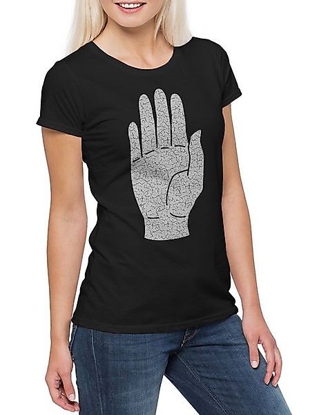 Urban Backwoods Print-Shirt White Hand I Damen T-Shirt Lord Of Herr Der Mor günstig online kaufen