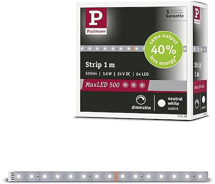 Paulmann LED-Streifen »MaxLED 500 LED Strip Neutralweiß Einzelstripe« günstig online kaufen