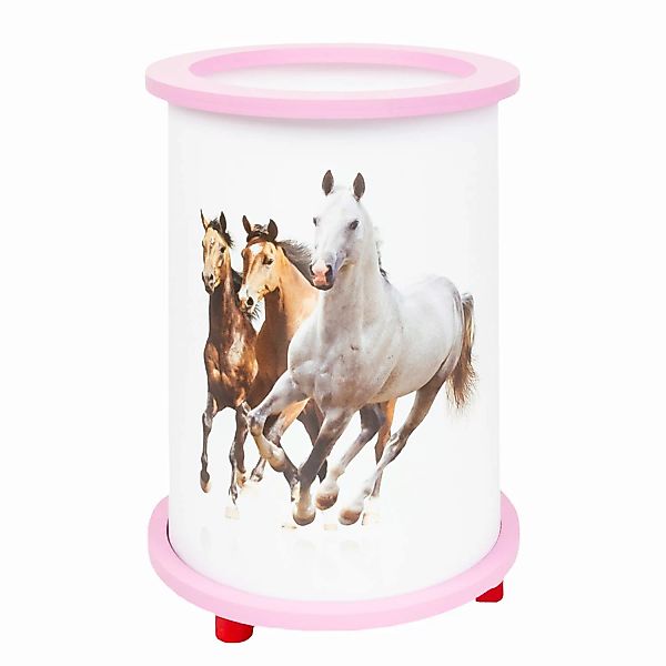 home24 Elobra Tischleuchte Pferde 1-flammig Rosa Kunststoff Modern 20x20x25 günstig online kaufen