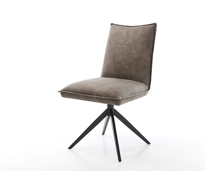 Drehstuhl Lelio-Flex Mikrofaser Taupe Vintage Kreuzgestell breit Schwarz 36 günstig online kaufen