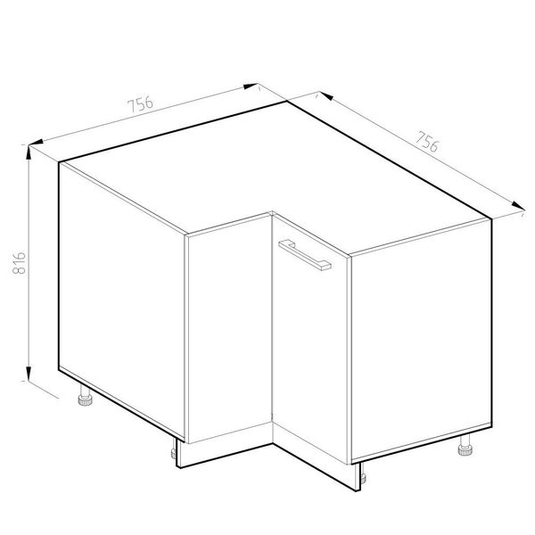 Vicco Eckunterschrank R-Line, Beton/Weiß, 75.6 cm, günstig online kaufen