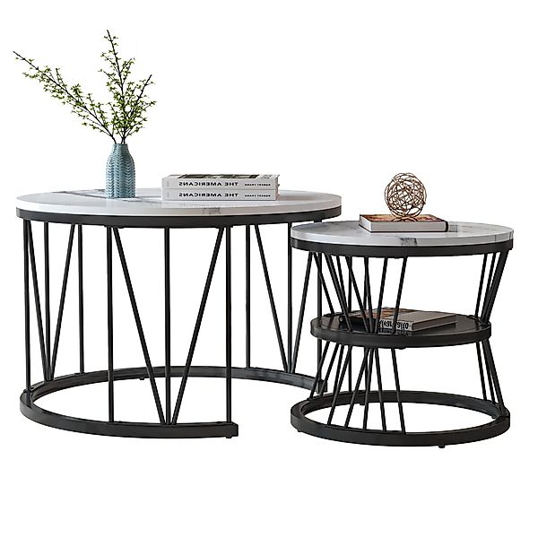 PXloue Couchtisch rund (2-St), 2er Set, günstig online kaufen