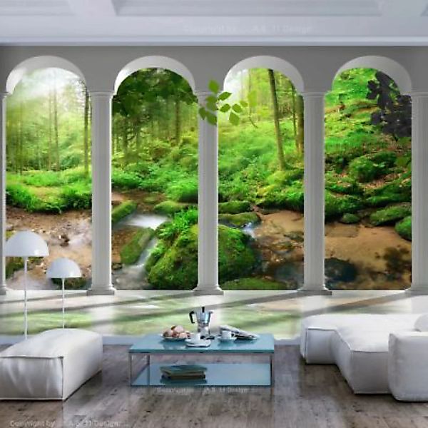 artgeist Fototapete Pillars and Forest mehrfarbig Gr. 300 x 210 günstig online kaufen