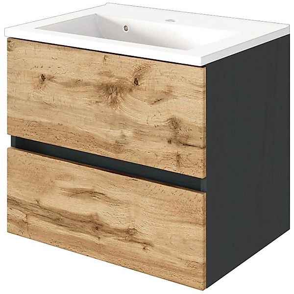 Held Möbel Einzelwaschtisch Bari 60 cm Eiche Natur Matt mit Softclose günstig online kaufen