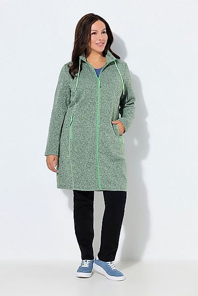 Ulla Popken Sweatjacke Strickfleecejacke Stehkragen lang Zipptaschen günstig online kaufen