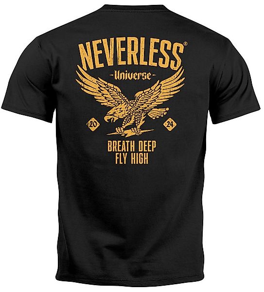 Neverless Print-Shirt Herren T-Shirt Backprint Herren Adler Eagle Print Ret günstig online kaufen