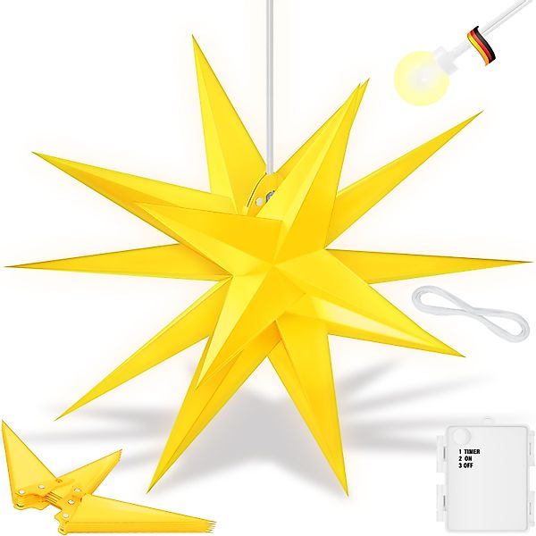 KESSER Weihnachtsfigur, Leuchtstern 3D, LED Weihnachtsstern günstig online kaufen