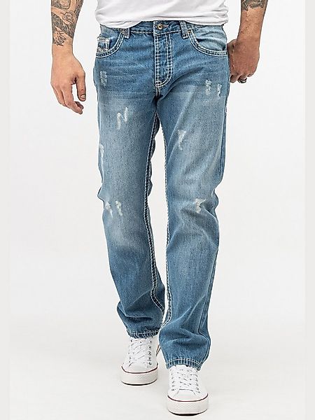 Rock Creek Straight-Jeans Herren Jeans dicke Nähte Blau RC-2268 günstig online kaufen