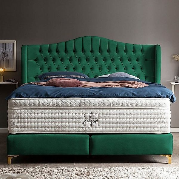 BettCo Boxspringbett Maison (in Smaragd Samt, günstig online kaufen