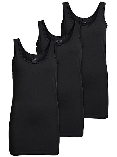 ONLY Tanktop Live Love (3-tlg) Lange Tops, elastische Baumwollqualität günstig online kaufen