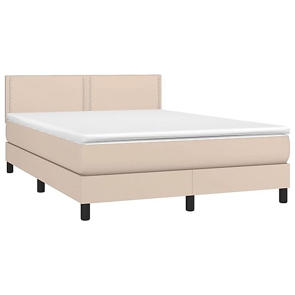 vidaXL Boxspringbett mit Matratze & LED Cappuccino-Braun 140x190cm 3134164 günstig online kaufen
