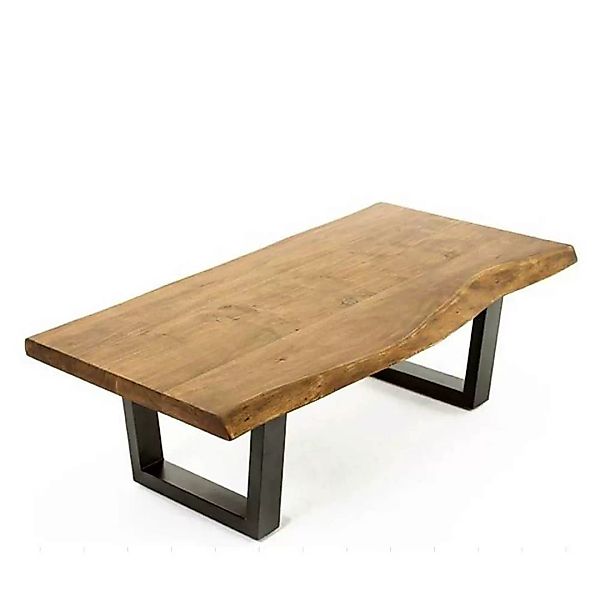 Sofa Tisch mit Baumkante aus Akazie Massivholz & Metall Industry und Loft S günstig online kaufen