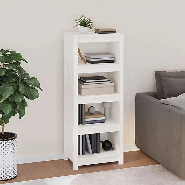 Vidaxl Bücherregal Weiß 50x35x125,5 Cm Massivholz Kiefer günstig online kaufen