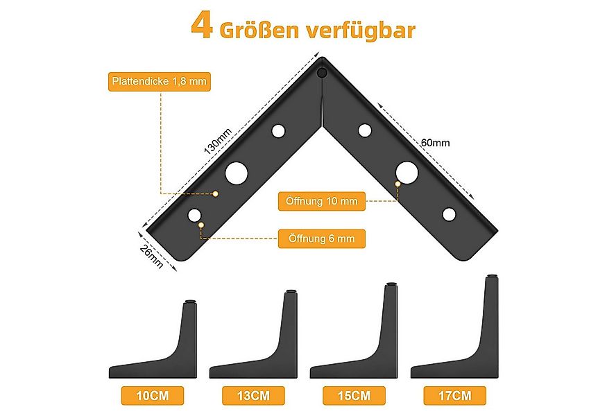 QUBEBU Möbelfuß 8X Möbelfüße Schrankfuß Füße Sockelfüße Sofafuß Möbelbeine günstig online kaufen